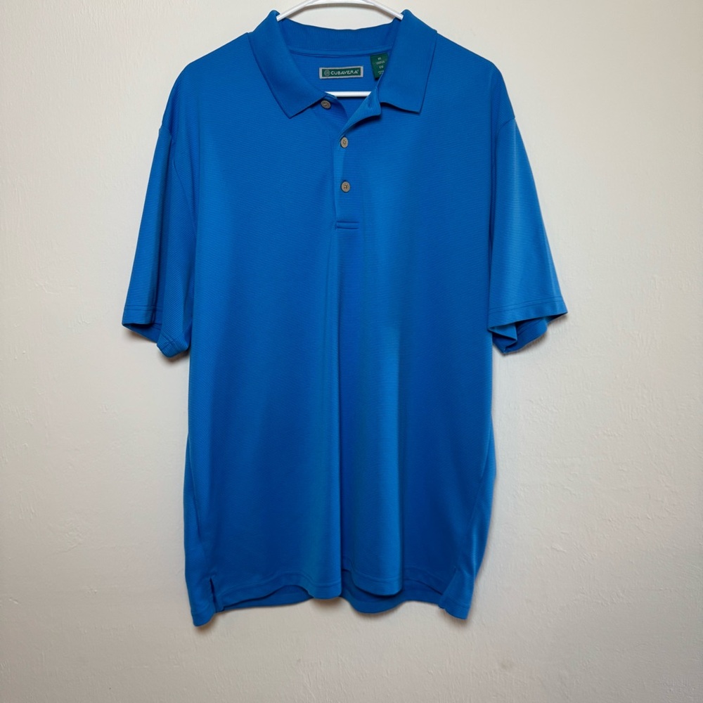 Cubavera Men’s X-Large Blue Polo Shirt 100% Polyester Golf Casual - Picture 2 of 6